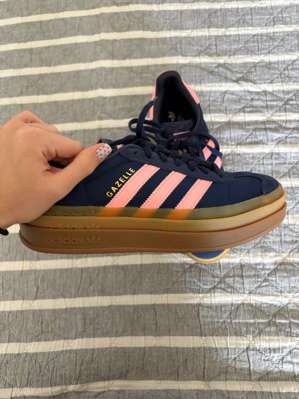 Womens Gazelle Bold Dark Blue/Pink Spark